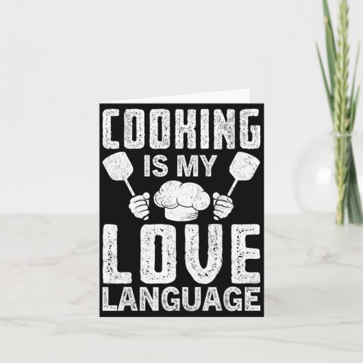 Cooking Is My Love Language Funny Chef Quote Kaart (Voorkant)