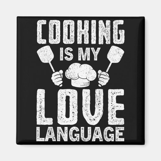 Cooking Is My Love Language Funny Chef Quote Magneet (Voorkant)
