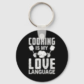 Cooking Is My Love Language Funny Chef Quote Sleutelhanger (Voorkant)