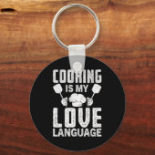 Cooking Is My Love Language Funny Chef Quote  Sleutelhanger (Voorkant)