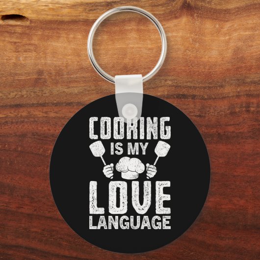 Cooking Is My Love Language Funny Chef Quote Sleutelhanger (Voorkant)
