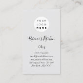 Cooking Logo  Chef Restaurant Gray Golden Knifes  Visitekaartje (Achterkant)