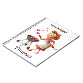 Cooking Love Red Hearts Recipe Spiral Notebook  Notitieboek (Linkerzijde)