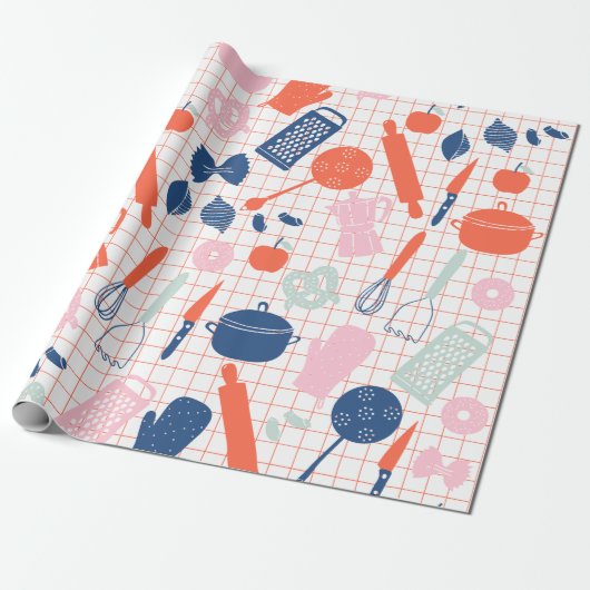 Cooking Lover Wrapping Paper Cadeaupapier (Uitgerold)