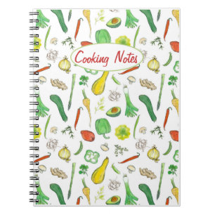 Cooking Notes Fresh Vegetables Waterverf Tekening Notitieboek