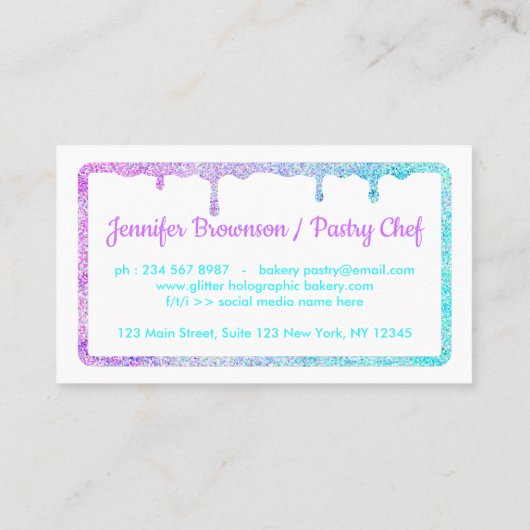 Cooking Pastry Drip Rolling Pin Visitekaartje (Achterkant)