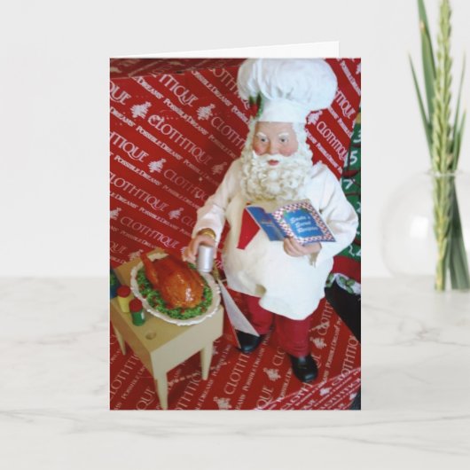 *COOKING SANTA* ZEGT ME ONDER MISTLETOE TE BEKIJKE FEESTDAGEN KAART (Voorkant)