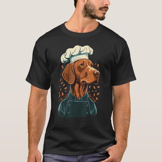 Cooking Vizsla Restaurant cook on Vizsla chef T-shirt (Voorkant)
