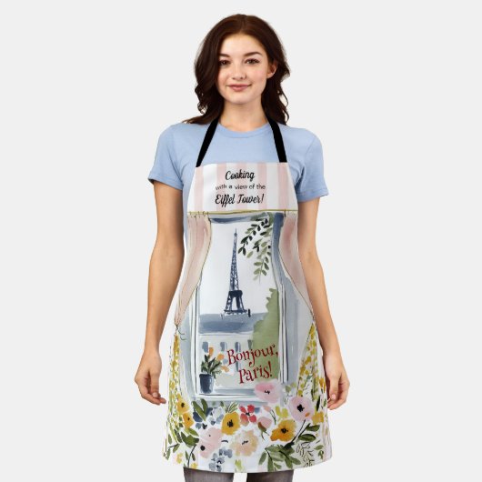 Cooking with a view of the Eiffel Tower Schort (Gedragen)