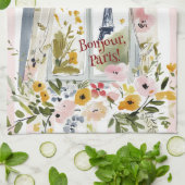 Cooking with a view of the Eiffel Tower Theedoek (Gevouwen)