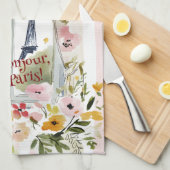 Cooking with a view of the Eiffel Tower Theedoek (Quarter Fold)