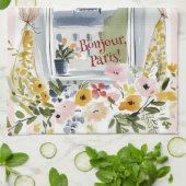 Cooking with a view of the Eiffel Tower Theedoek (Gevouwen)