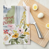 Cooking with a view of the Eiffel Tower Theedoek (Quarter Fold)