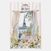 Cooking with a view of the Eiffel Tower Theedoek (Verticaal)