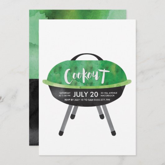 Cookout BBQ Party uitnodiging (Voorkant / Achterkant)