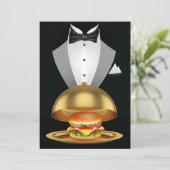 Cookout BBQ Tuxedo Hamburger Uitnodiging (Staand voorkant)