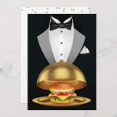 Cookout BBQ Tuxedo Hamburger Uitnodiging (Voorkant / Achterkant)