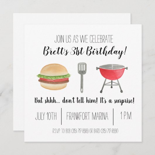 Cookout Birthday Invitation Kaart (Voorkant / Achterkant)