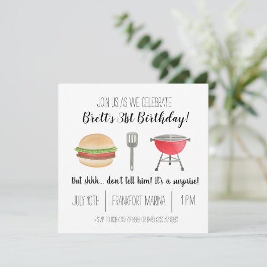 Cookout Birthday Invitation Kaart (Staand voorkant)
