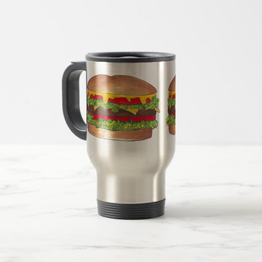 Cookout Hamburger Burger Cheeseburger Fast Food Reisbeker (Voorkant links)