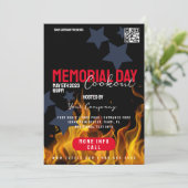 COOKOUT Memorial Day Event Patriotic Flyers Kaart (Staand voorkant)