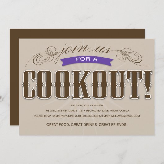 COOKOUT | ONDERZOEK VAN DE SUMMER KAART (Voorkant / Achterkant)