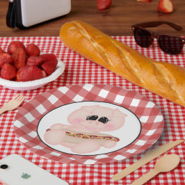 Cookout Pig Hotdog-bord Papieren Bordje
