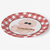 Cookout Pig Hotdog-bord Papieren Bordje (Gekanteld)