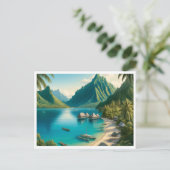 Cook's Bay, Moorea, Frans-Polynesië Waterverf Briefkaart (Staand voorkant)