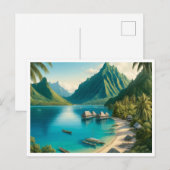 Cook's Bay, Moorea, Frans-Polynesië Waterverf Briefkaart (Voorkant / Achterkant)