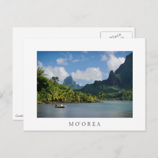 Cook's Bay, Moorea White text briefkaart (Voorkant / Achterkant)