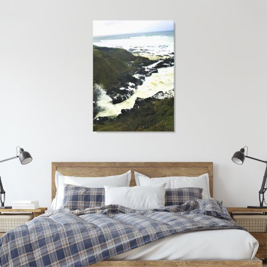 Cook's Chasm, Cape Perpetua, Oregon Coast Canvas Afdruk (Insitu (Slaapkamer))