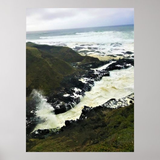 Cook's Chasm, Kaap Perpetua, Oregon kust Poster (Voorkant)