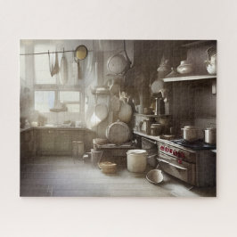 Cook's Kitchen Scene Digital Art Legpuzzel