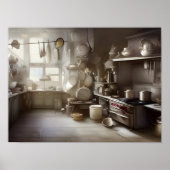 Cook's Kitchen Scene Digital Art Poster (Voorkant)