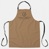 Cook's Kitchen Simple Black & Tan Monogram Schort (Voorkant)