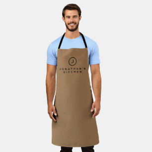 Cook's Kitchen Simple Black & Tan Monogram Schort