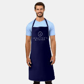 Cook's Kitchen Simple Navy & White Monogram Schort (Gedragen)