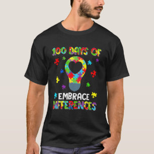 Cool 100 dagen brace Differences Autism Awareness T-shirt
