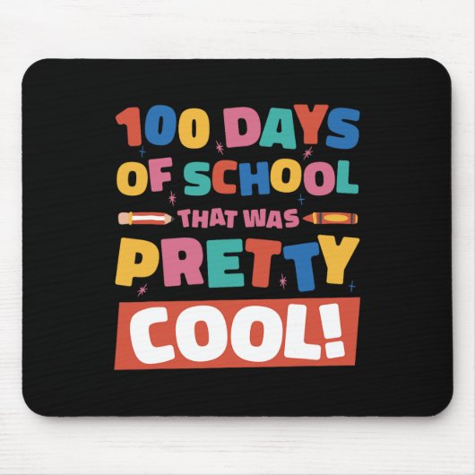 Cool 100 dagen van school 100th dag studenten jong muismat (Voorkant)
