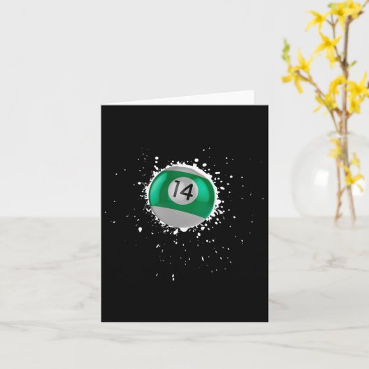 Cool 14-ball Veertien Pool Biljart Paint Splatte Kaart (Gele Bloem)