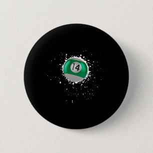 Cool 14-ball Veertien Pool Biljart Paint Splatte Ronde Button 5,7 Cm