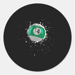 Cool 14-ball Veertien Pool Biljart Paint Splatte Ronde Sticker