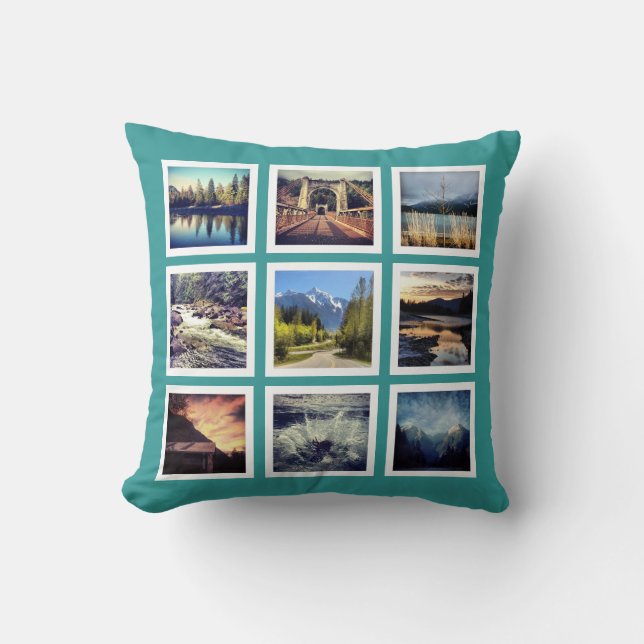 Cool 18 Aangepast installagram Foto's Grid Kussen (Voorkant)