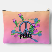 Cool 1960s Peace Sign Scrolls Stars op Tri Kleuren Etui (Achterkant)
