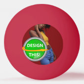 COOL! 1 Ster Ping Pong Bal - Rood - Aangepast Pingpongbal (Voorkant)