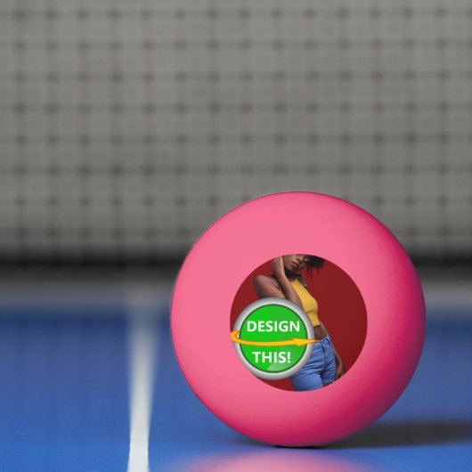 COOL! 1 Ster Ping Pong Ball - Roze - Aangepast (Net)