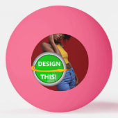 COOL! 1 Ster Ping Pong Ball - Roze - Aangepast (Voorkant)