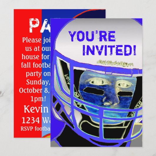 Cool 2013 Football partij uitnodiging  (Voorkant / Achterkant)