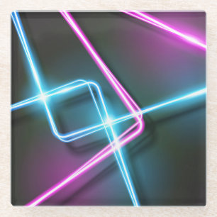Cool-3-dimensionale Abstracte neonverlichting Glazen Onderzetter
